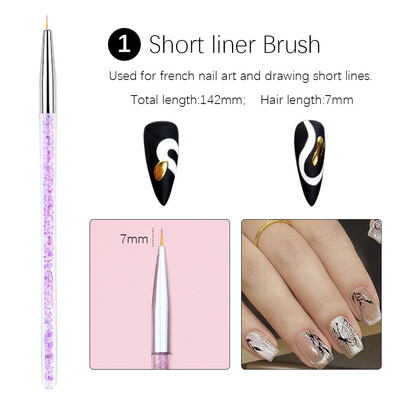 Četkica za francuske nokte Akrilni nokti Materijali za manikuru Alati za vrhove noktiju Gel Ljepilo Lak Olovka za crtanje Dodaci za nokte