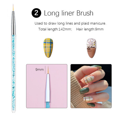 Četkica za francuske nokte Akrilni nokti Materijali za manikuru Alati za vrhove noktiju Gel Ljepilo Lak Olovka za crtanje Dodaci za nokte