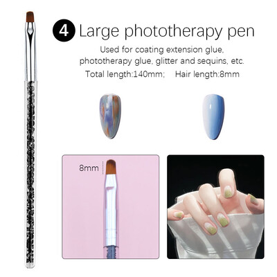 Četkica za francuske nokte Akrilni nokti Materijali za manikuru Alati za vrhove noktiju Gel Ljepilo Lak Olovka za crtanje Dodaci za nokte