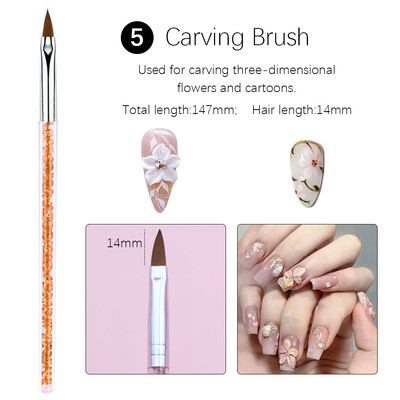 Četkica za francuske nokte Akrilni nokti Materijali za manikuru Alati za vrhove noktiju Gel Ljepilo Lak Olovka za crtanje Dodaci za nokte
