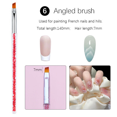 Četkica za francuske nokte Akrilni nokti Materijali za manikuru Alati za vrhove noktiju Gel Ljepilo Lak Olovka za crtanje Dodaci za nokte