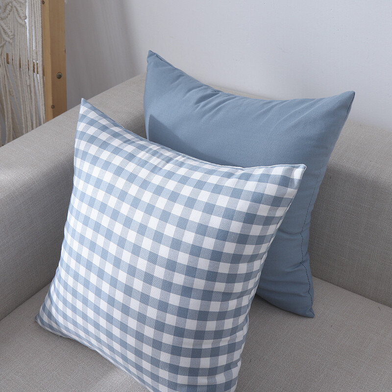 Plave jastučnice Karirane kućne ukrasne jastučnice za sofe 45x45cm 1KOM
