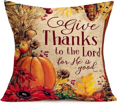 45x45cm Jastučnica za Dan zahvalnosti, Jesenske ukrasne navlake za jastuke od lana Pumkin Maple Leaf, Jastučnice za fotelju