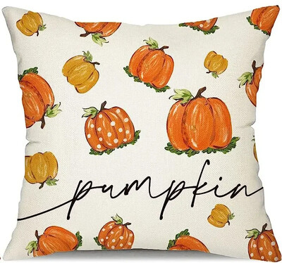 45x45cm Jastučnica za Dan zahvalnosti, Jesenske ukrasne navlake za jastuke od lana Pumkin Maple Leaf, Jastučnice za fotelju