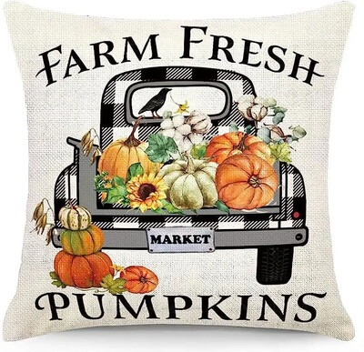 45x45cm Jastučnica za Dan zahvalnosti, Jesenske ukrasne navlake za jastuke od lana Pumkin Maple Leaf, Jastučnice za fotelju