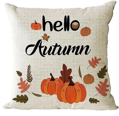 45x45cm Jastučnica za Dan zahvalnosti, Jesenske ukrasne navlake za jastuke od lana Pumkin Maple Leaf, Jastučnice za fotelju