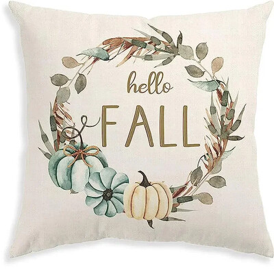 45x45cm Jastučnica za Dan zahvalnosti, Jesenske ukrasne navlake za jastuke od lana Pumkin Maple Leaf, Jastučnice za fotelju
