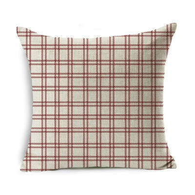 Božićna jastučnica Dekoracija doma Laneno prugasto karirano otisnuto crveno 18*18 inča Jastučnica Jastuk za sofu Jastuk za auto Navlaka za jastuk