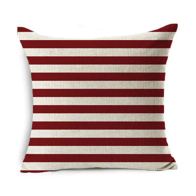 Božićna jastučnica Dekoracija doma Laneno prugasto karirano otisnuto crveno 18*18 inča Jastučnica Jastuk za sofu Jastuk za auto Navlaka za jastuk