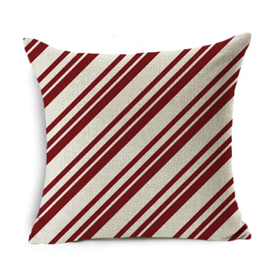 Božićna jastučnica Dekoracija doma Laneno prugasto karirano otisnuto crveno 18*18 inča Jastučnica Jastuk za sofu Jastuk za auto Navlaka za jastuk