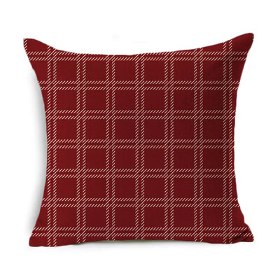 Božićna jastučnica Dekoracija doma Laneno prugasto karirano otisnuto crveno 18*18 inča Jastučnica Jastuk za sofu Jastuk za auto Navlaka za jastuk