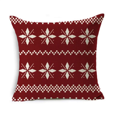 Božićna jastučnica Dekoracija doma Laneno prugasto karirano otisnuto crveno 18*18 inča Jastučnica Jastuk za sofu Jastuk za auto Navlaka za jastuk