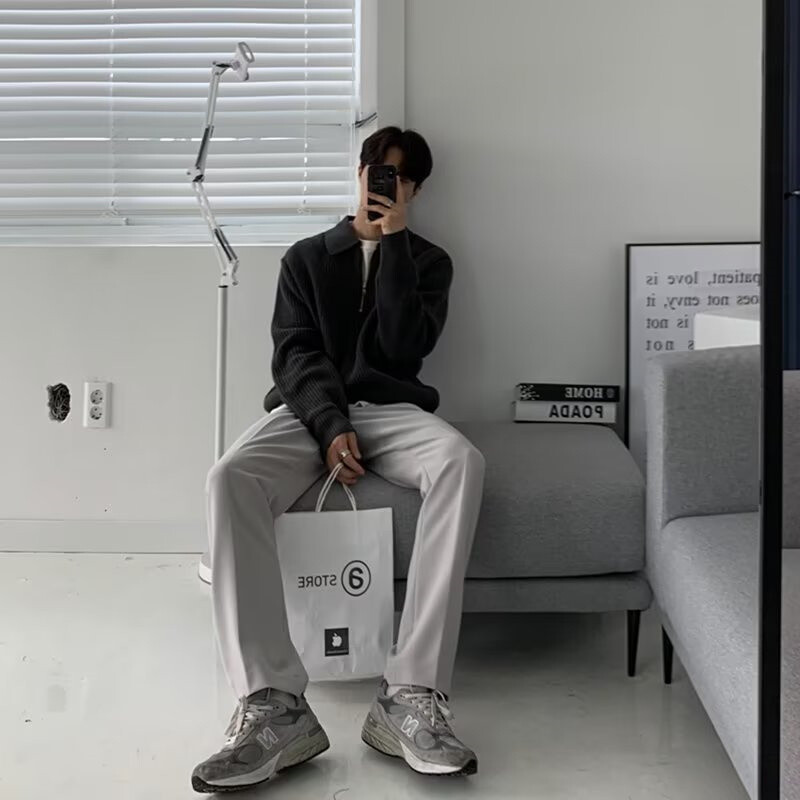 Muška korejska modna pletenina Harajuku pleteni pulover Ležerni puloveri Džemperi Topli trenirke Vintage veste Muška zimska odjeća