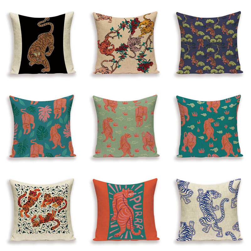Životinjski stil Tigar Jastučnica Jesen Jungle Dekoracije doma Jastučnica Sofa Krevet Jastuci Navlake Jastučnice Soba Kissenbezug
