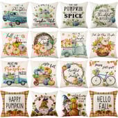 Jesenska bundeva jastučnica 18x18 inča jastučnica zahvalna dekoracija jastučnica jastučnica s otisnutim lišćem javora za kauč