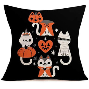 Halloween Party Bačena jastučnica Slatka mačka Bundeva Jastučnica s javorovim lišćem Lanena četvrtasta jastučnica Dekoracija doma