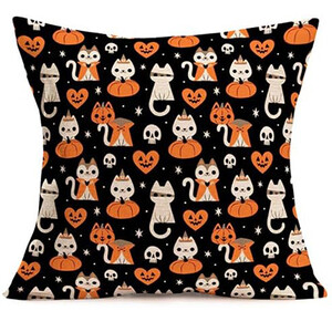 Halloween Party Bačena jastučnica Slatka mačka Bundeva Jastučnica s javorovim lišćem Lanena četvrtasta jastučnica Dekoracija doma