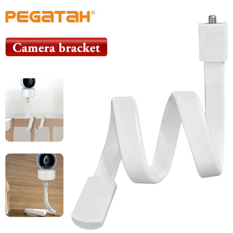 1/4 collu vītnes kameras statīvs ar zoss kaklu, silikona bērnu monitora statīvs 360° regulējams turētājs Radošais kronšteins mazuļa monitora pašbildei