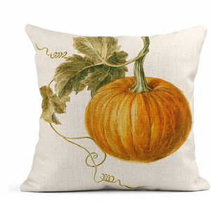 Lanena navlaka za jastuk Jesenska bundeva Dekoracija doma Jastučnica Kauč Sofa Četvrtasta jastučnica Jesenska jastučnica