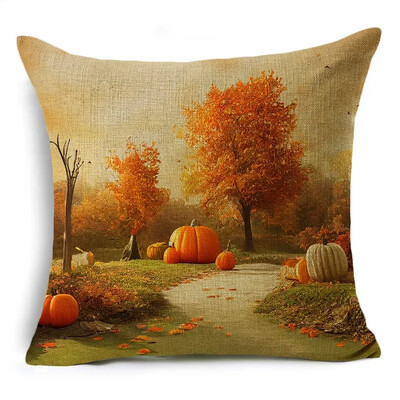 Sretna berba za Dan zahvalnosti Jesenska farma bundeva Jastučnice, jastučnice, jastučnice za kauč, ured, spavaća soba, više veličina