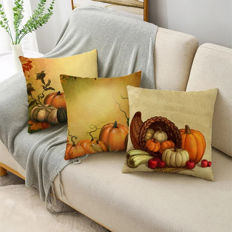 Sretna berba za Dan zahvalnosti Jesenska farma bundeva Jastučnice, jastučnice, jastučnice za kauč, ured, spavaća soba, više veličina