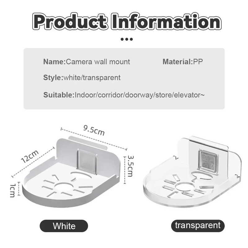 Drošības novērošanas kameras statīvs bez perforatora Jauns bezizsekojošs pie sienas stiprināms kronšteins mājās pašlīmējošs fiksators bez urbšanas 1 gab.