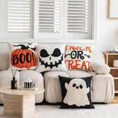 Halloween ukrasna jastučnica narančasta bundeva jastučnica za sofu kauč lanena pamučna jastučnica za jesensko uređenje doma 18x18"