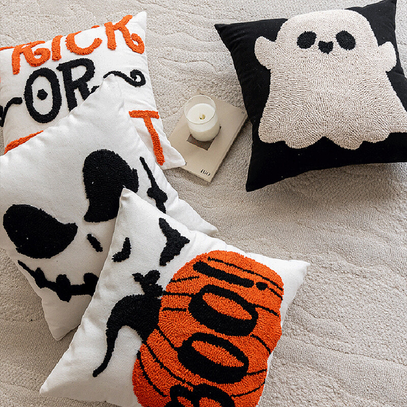 Halloween ukrasna jastučnica narančasta bundeva jastučnica za sofu kauč lanena pamučna jastučnica za jesensko uređenje doma 18x18"