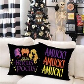 Halloween Μαξιλαροθήκη Κάστρο Διακόσμηση Μαύρη Μαξιλαροθήκη Αγρόκτημα Διακόσμηση Μαξιλαριού Κάλυμμα Μαξιλαριού Καναπέ σπιτιού 45x45 μαξιλαροθήκη