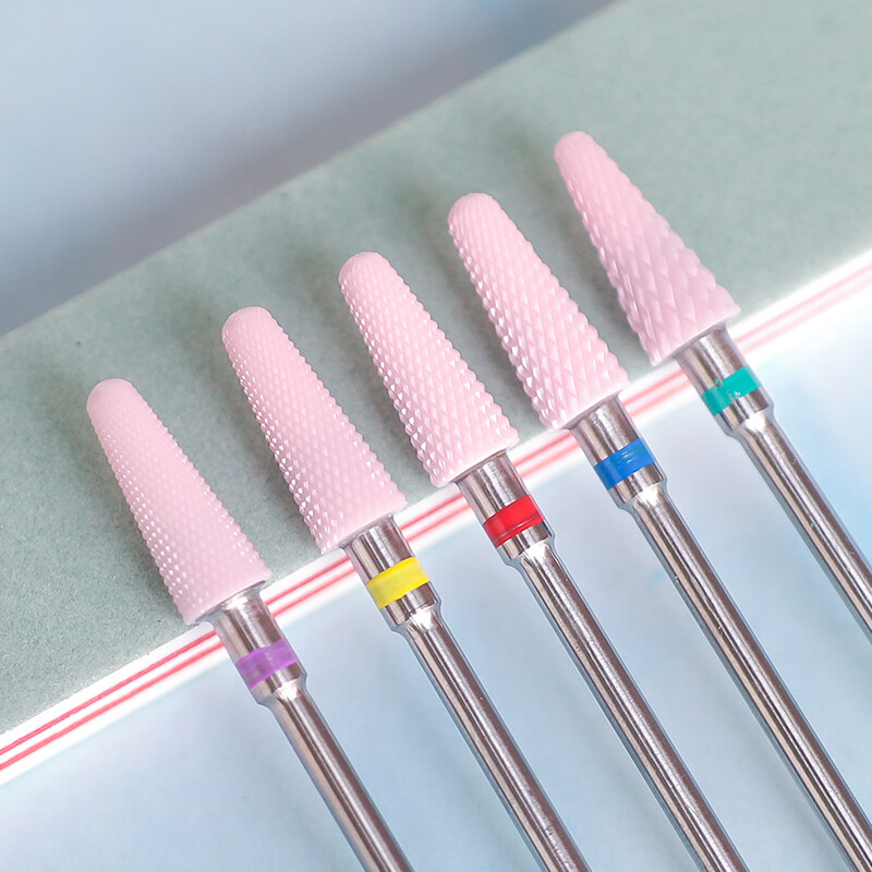 Frezavimo pjoviklis Rožinis keraminis karbidas nagų grąžtai, skirti elektrinei mašinai Poliravimo gelio valiklis Nulupimo dildė Manikiūro priedas