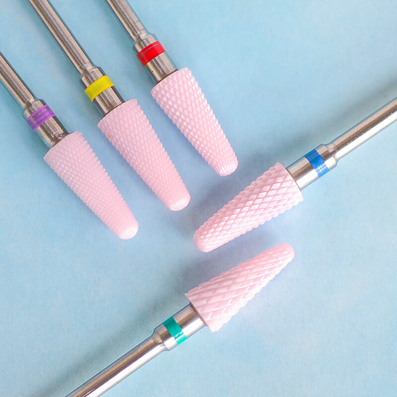 Frezavimo pjoviklis Rožinis keraminis karbidas nagų grąžtai, skirti elektrinei mašinai Poliravimo gelio valiklis Nulupimo dildė Manikiūro priedas