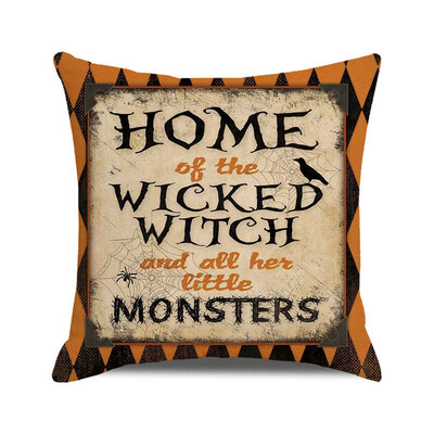 Noć vještica Jesen 2022. Jastučnica Lanena jastučnica Trik ili poslastica Uređenje seoske kuće Kućne navlake za jastuke za ukrase na kauču