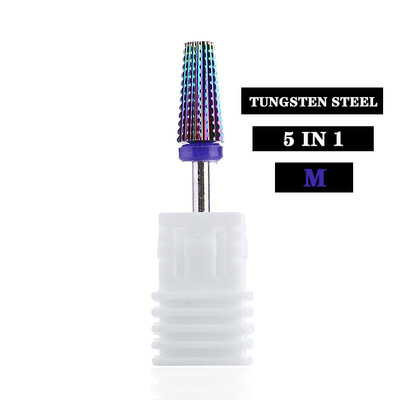 Profesionalne 5 u 1 svrdla za nokte 3/32" glodala Brusilice Vrhovi za akrilne nokte Sredstva za skidanje gel laka Dodaci za uređenje noktiju