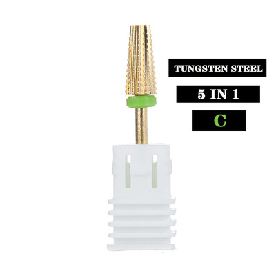 Profesionalne 5 u 1 svrdla za nokte 3/32" glodala Brusilice Vrhovi za akrilne nokte Sredstva za skidanje gel laka Dodaci za uređenje noktiju