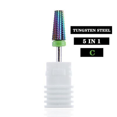 Profesionalne 5 u 1 svrdla za nokte 3/32" glodala Brusilice Vrhovi za akrilne nokte Sredstva za skidanje gel laka Dodaci za uređenje noktiju