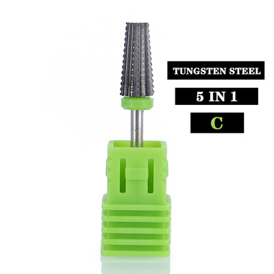 Profesionalne 5 u 1 svrdla za nokte 3/32" glodala Brusilice Vrhovi za akrilne nokte Sredstva za skidanje gel laka Dodaci za uređenje noktiju