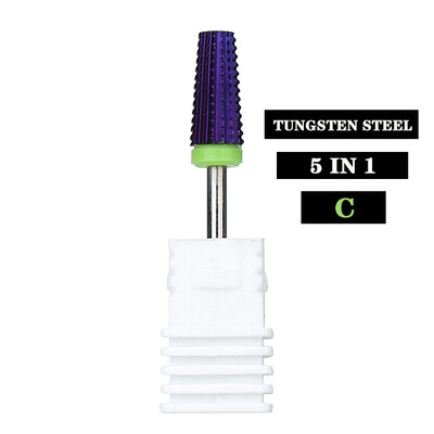 Profesionalne 5 u 1 svrdla za nokte 3/32" glodala Brusilice Vrhovi za akrilne nokte Sredstva za skidanje gel laka Dodaci za uređenje noktiju