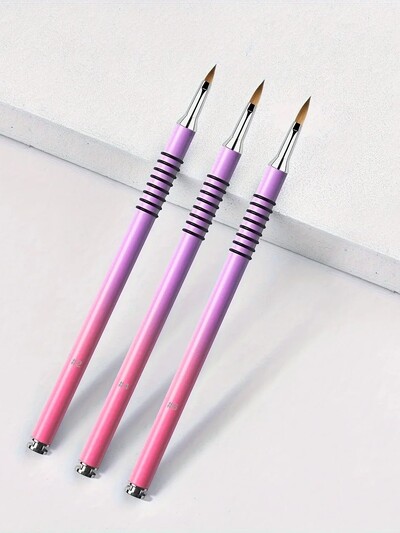 3kom akrilne kristalne četkice za nokte, profesionalna neklizajuća 3D četkica za uljepšavanje noktiju, alat za manikuru za uv gel Builder Dra