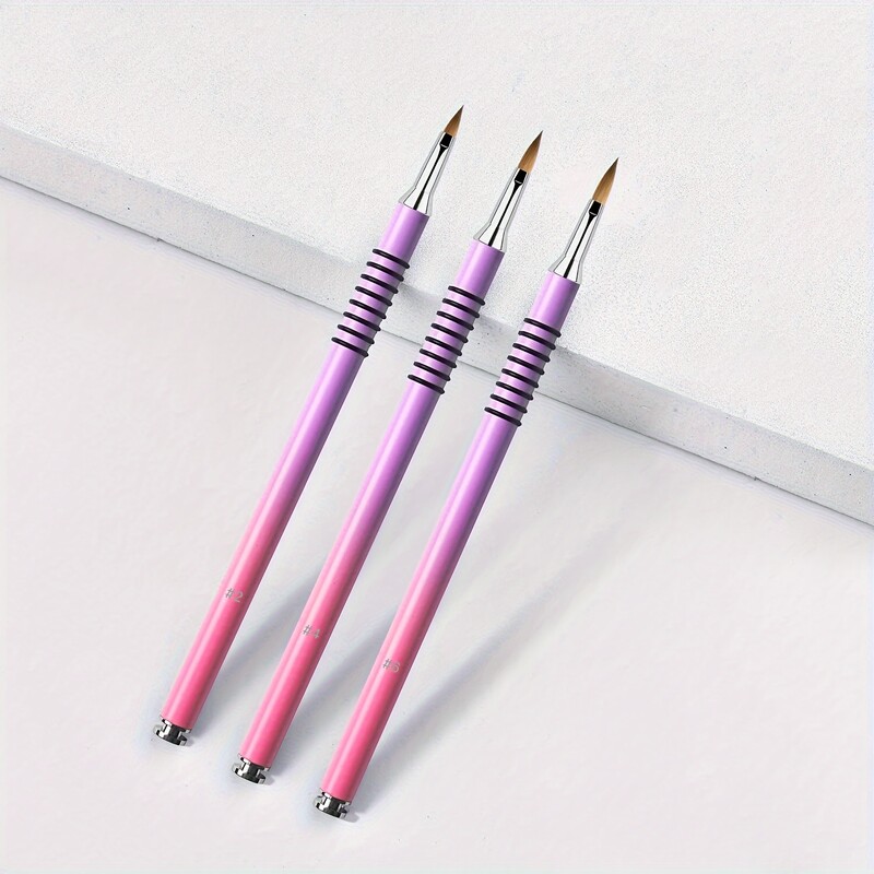 3kom akrilne kristalne četkice za nokte, profesionalna neklizajuća 3D četkica za uljepšavanje noktiju, alat za manikuru za uv gel Builder Dra