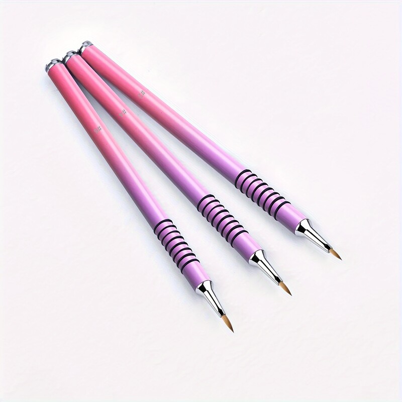 3kom akrilne kristalne četkice za nokte, profesionalna neklizajuća 3D četkica za uljepšavanje noktiju, alat za manikuru za uv gel Builder Dra