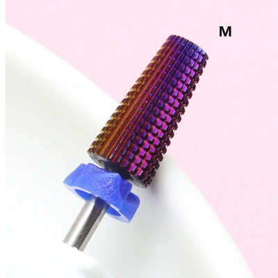 Burghie profesionale pentru unghii din carbură de tungsten violet 5 în 1, freze conice fără parfum pentru îndepărtarea gelului acrilic, manichiură