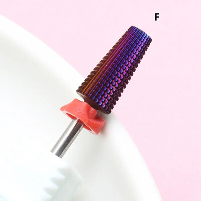 Burghie profesionale pentru unghii din carbură de tungsten violet 5 în 1, freze conice fără parfum pentru îndepărtarea gelului acrilic, manichiură