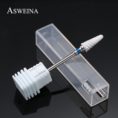 ASWEINA 1PC keramičke burgije za nokte Električno oštro rezanje Rotirajući uređaj za brušenje za manikuru i pedikuru Art alati Turpije za nokte