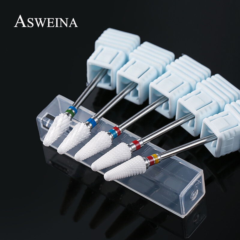 ASWEINA 1PC keramičke burgije za nokte Električno oštro rezanje Rotirajući uređaj za brušenje za manikuru i pedikuru Art alati Turpije za nokte