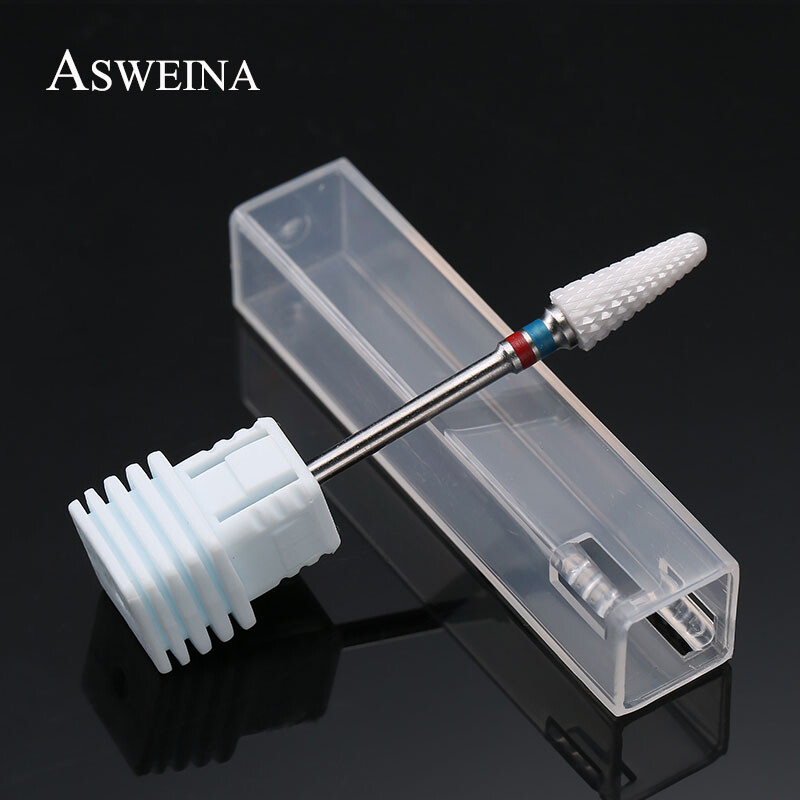 ASWEINA 1PC keramičke burgije za nokte Električno oštro rezanje Rotirajući uređaj za brušenje za manikuru i pedikuru Art alati Turpije za nokte