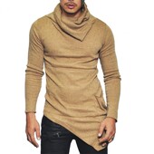 Popularna rasprodaja, modna ulična odjeća, ulična majica s kornjačevim izrezom, muška hip-hop asimetrična tanka dizajnirana muška majica dugih rukava