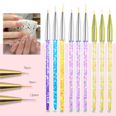 3 vnt. Naujas Nail Brush Art Line Painting Pen 3D Tips Pasidaryk pats akrilo UV gelio šepečiai Piešimo dizaino manikiūro dažymo nagų dailės įrankis