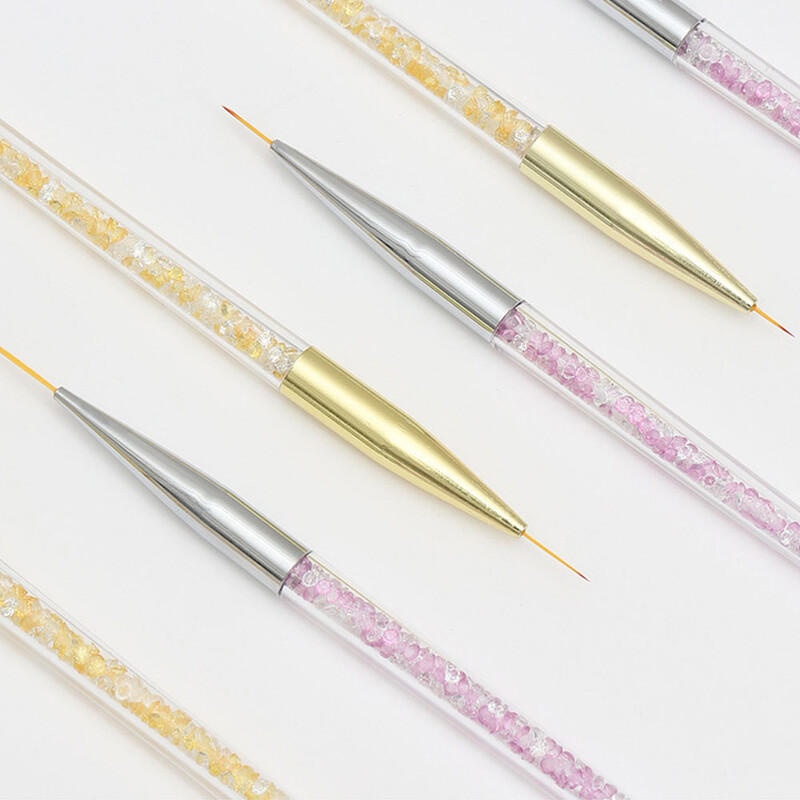 3 vnt. Naujas Nail Brush Art Line Painting Pen 3D Tips Pasidaryk pats akrilo UV gelio šepečiai Piešimo dizaino manikiūro dažymo nagų dailės įrankis