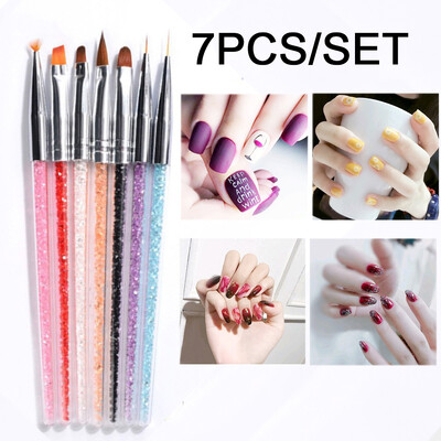 5kom svjetlucave ručke Nail Art Kist 10/13/15/17/19mm Vještina pisanja za akrilne kistove u prahu DIY kist za izradu alata za manikuru*TB