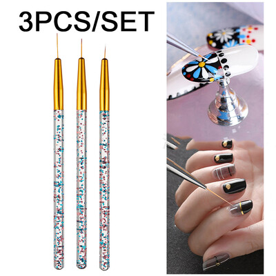 5kom svjetlucave ručke Nail Art Kist 10/13/15/17/19mm Vještina pisanja za akrilne kistove u prahu DIY kist za izradu alata za manikuru*TB